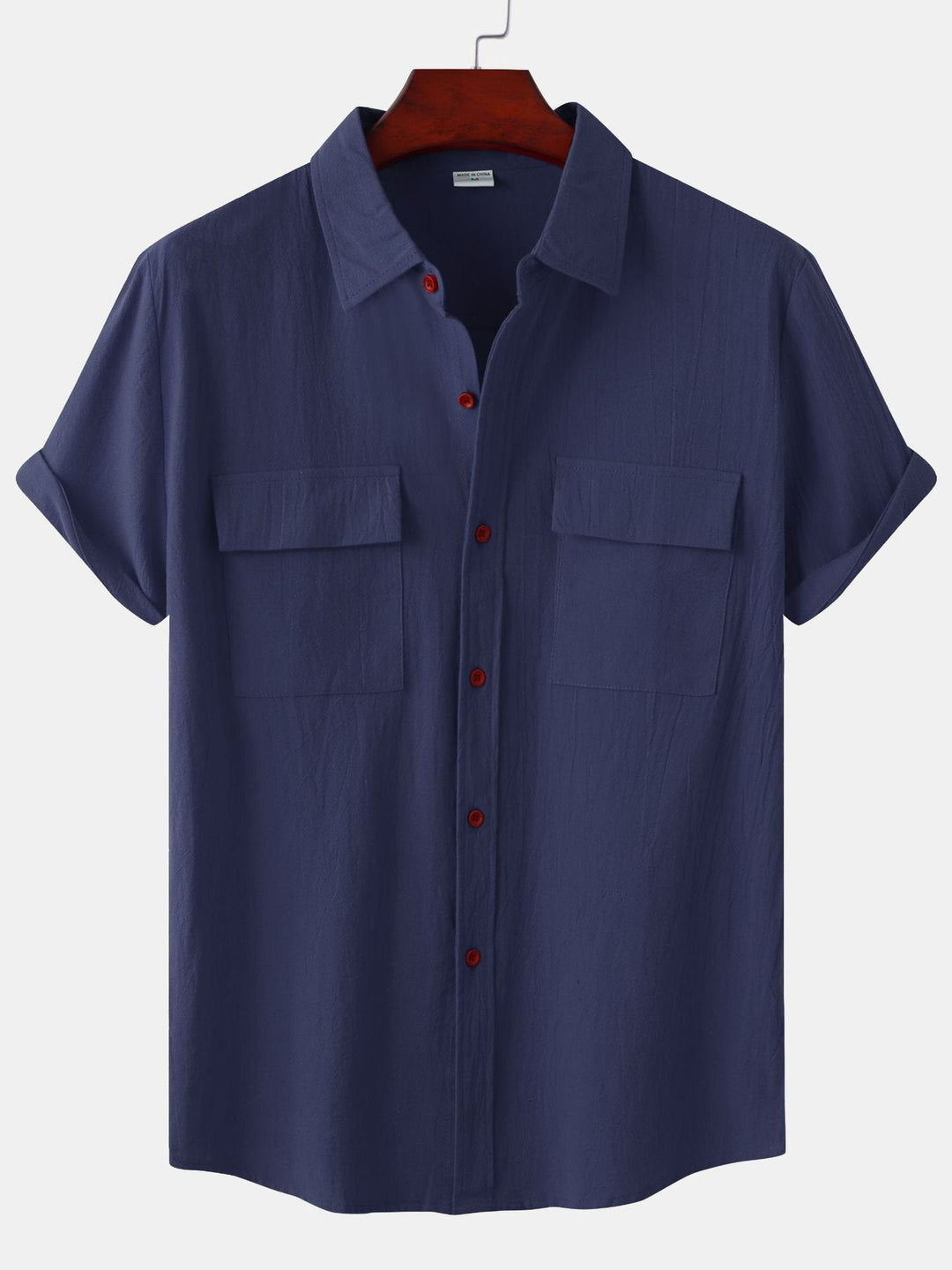 OLIVIER ROSSI PARIS | Camicia a maniche corte da uomo in cotone e lino tinta unita