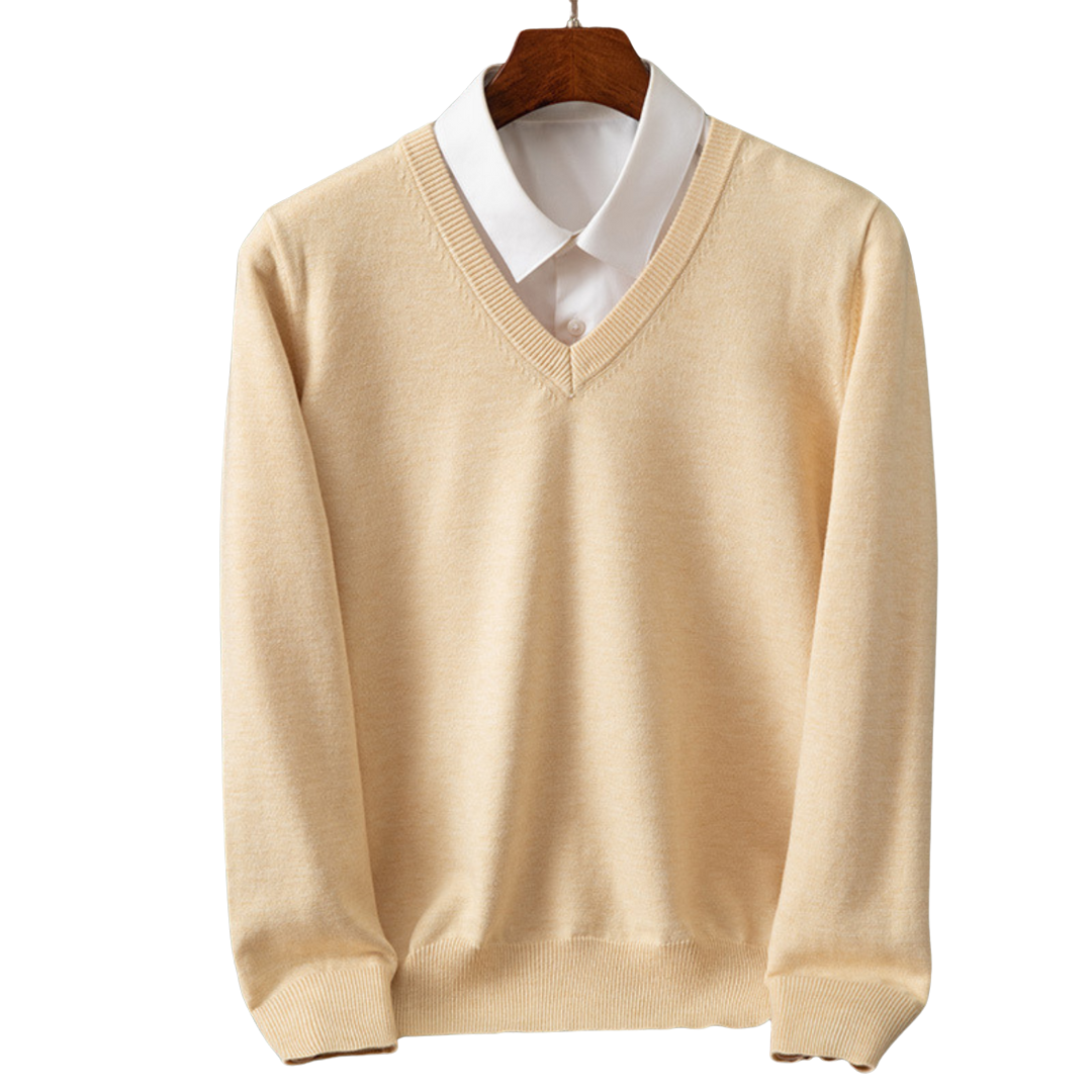 OLIVIER ROSSI PARIS | PULL V-NECK EN PUR POUR HOMMES