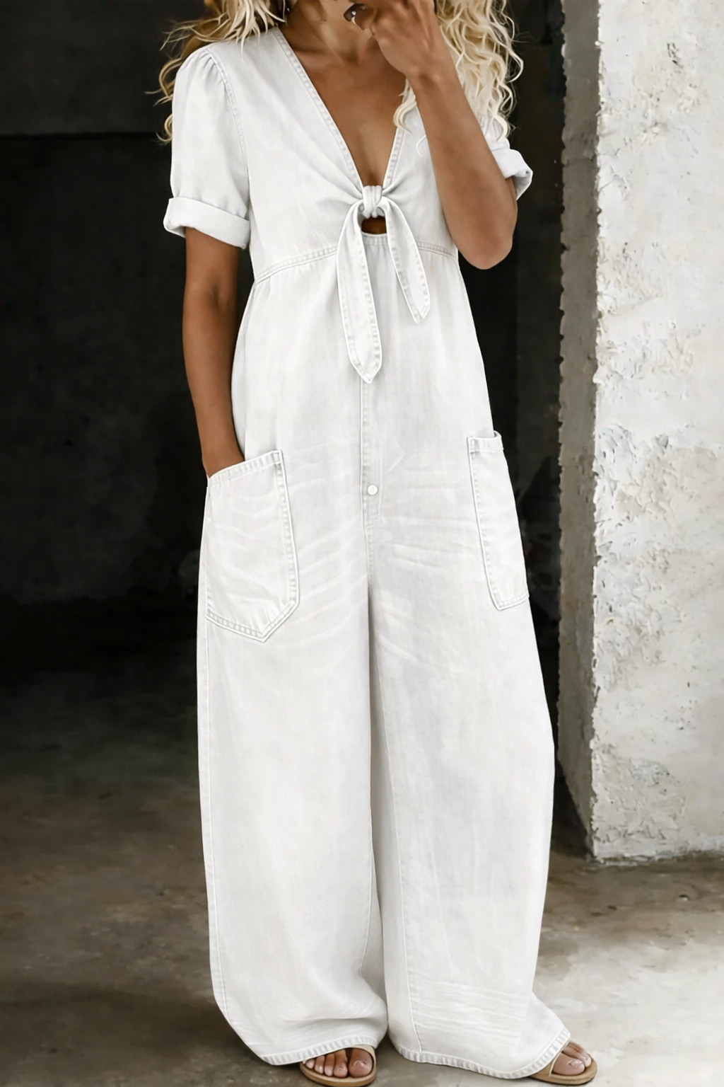 Maya™ · Combinaison Denim Col V