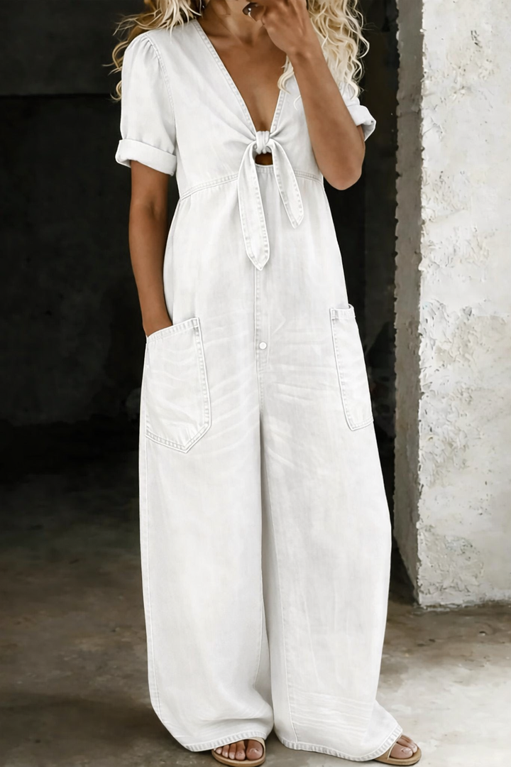 Maya™ · Combinaison Denim Col V