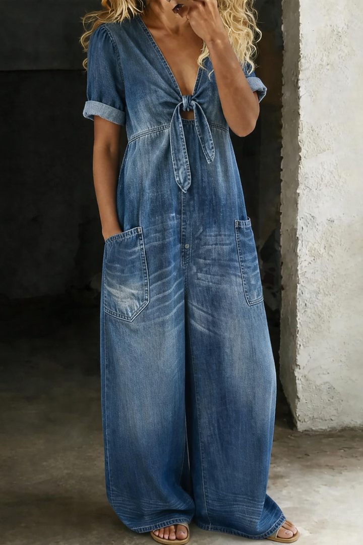 Maya™ · Combinaison Denim Col V