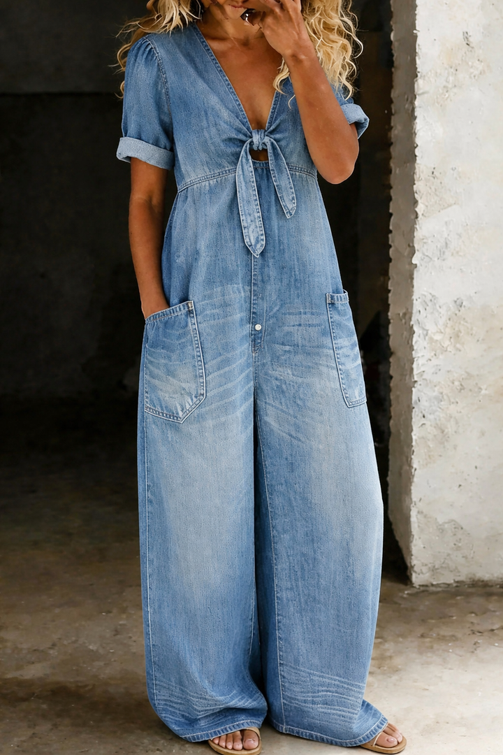 Maya™ · Combinaison Denim Col V