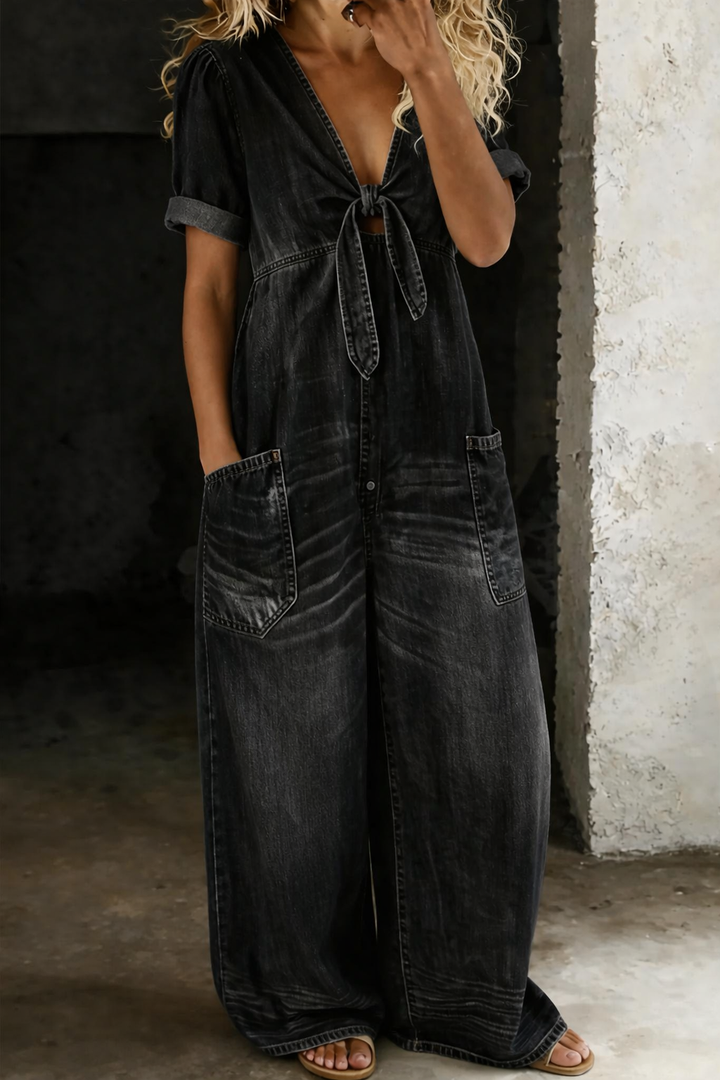 Maya™ · Combinaison Denim Col V