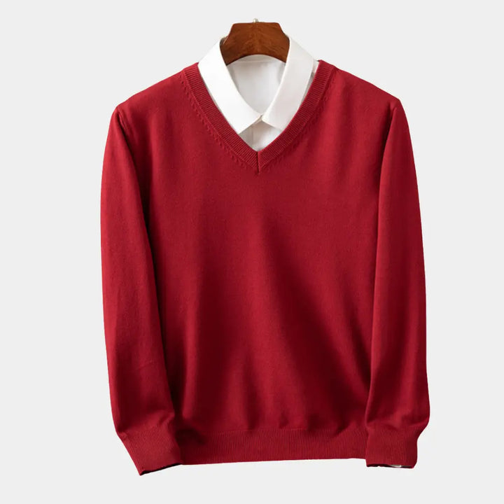 OLIVIER ROSSI PARIS | PULL V-NECK EN PUR POUR HOMMES