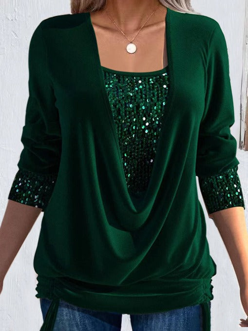 Valentine™ — Blouse longue élégante effet superposé