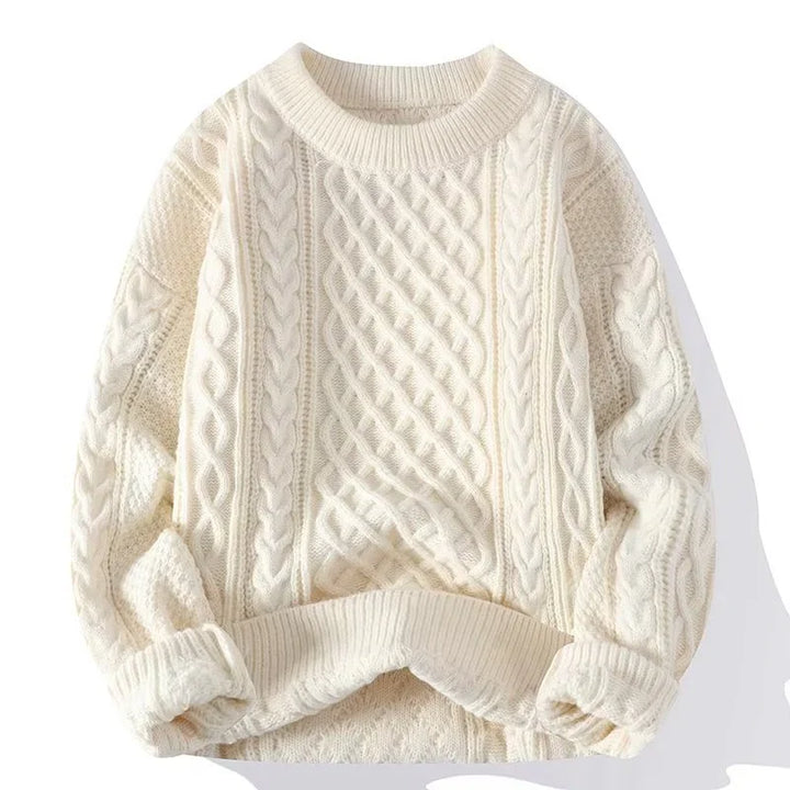 OLIVIER ROSSI PARIS | Pull Homme Maille Torsadée – Sweater Laine Col Rond Automne Hiver