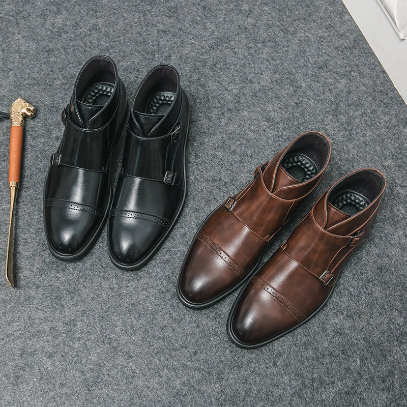 Parker | Bottes à Double Boucle en Cuir Synthétique