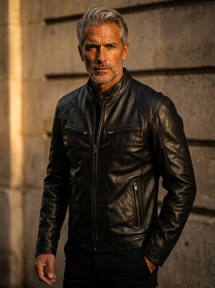 Armand™ · Veste en Cuir Café Racer