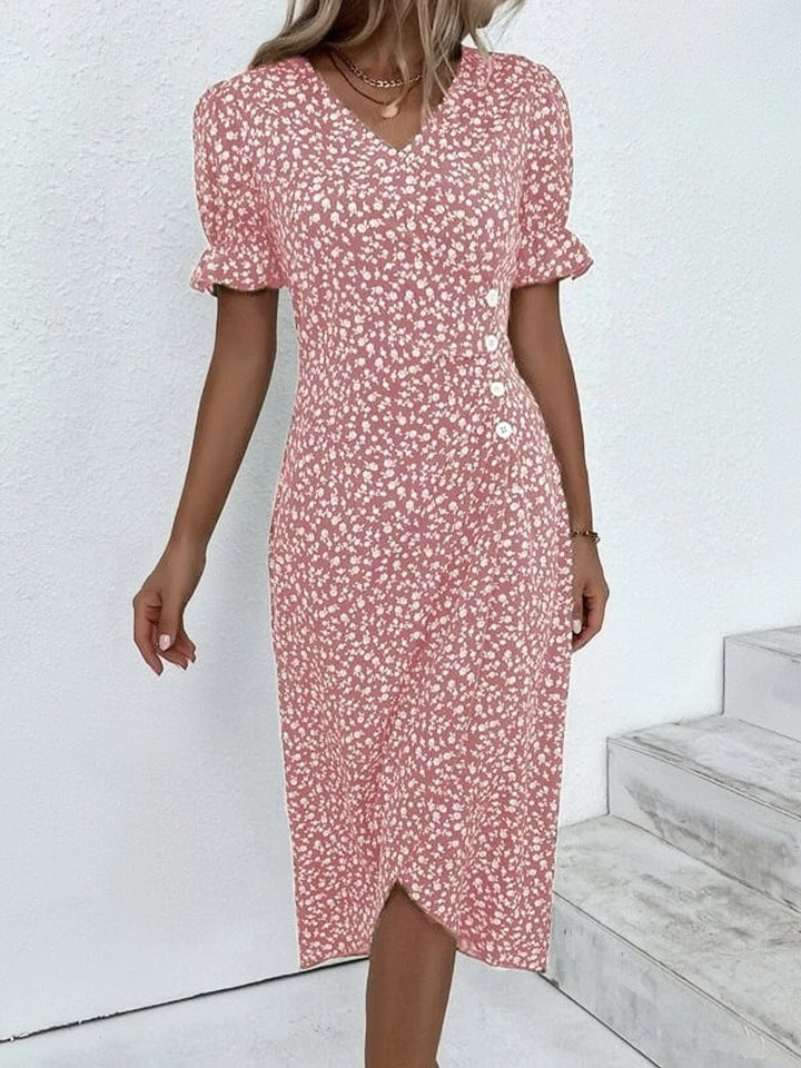 49% DE RÉDUCTION | Robe imprimée florale à col en V pour femme