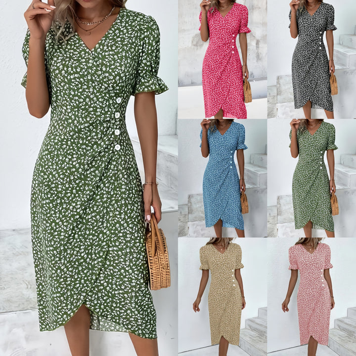 49% DE RÉDUCTION | Robe imprimée florale à col en V pour femme