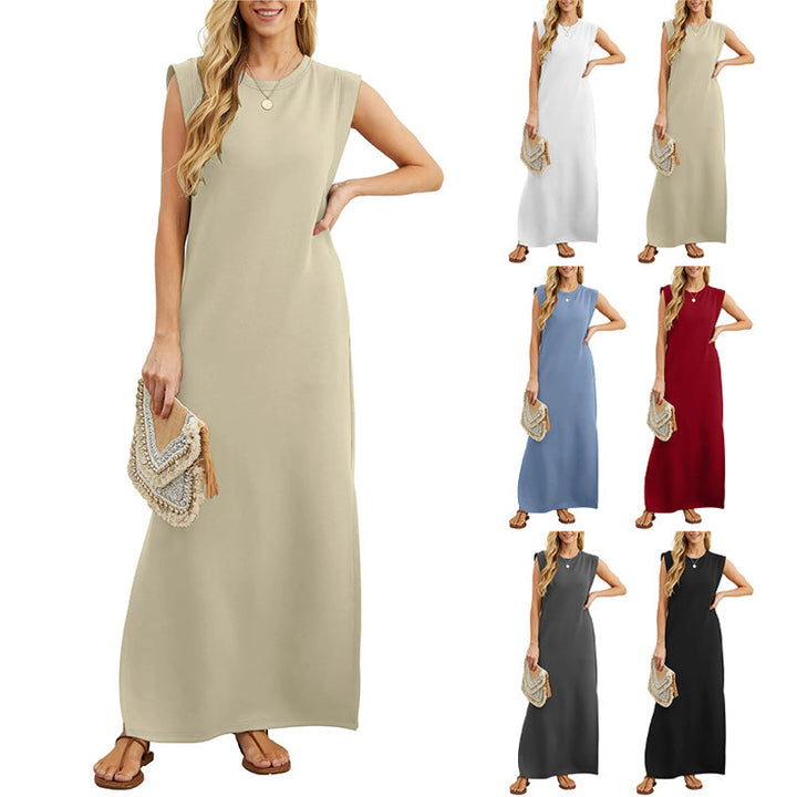 49% de réduction | Robe décontractée sans rides pour femmes avec ourlet fendu