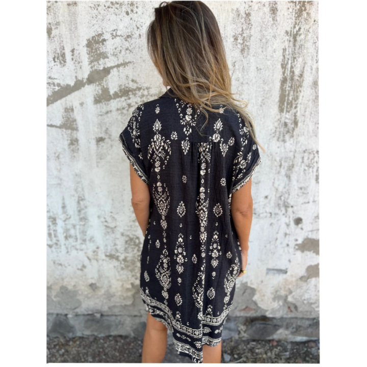 SOFIA ROSSI PARIS | Classic robe en coton lin imprimé