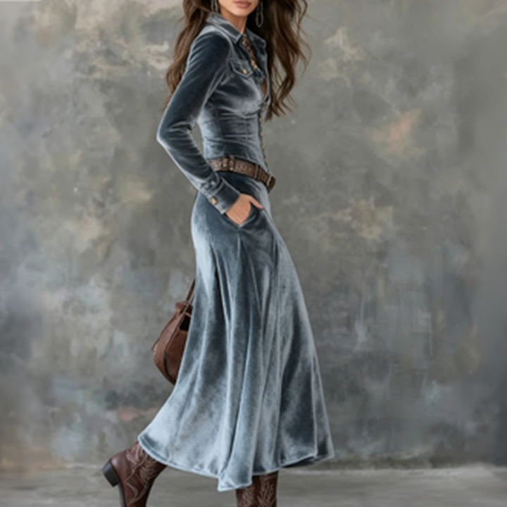 Madeleine™ — Robe élégante à toucher velours