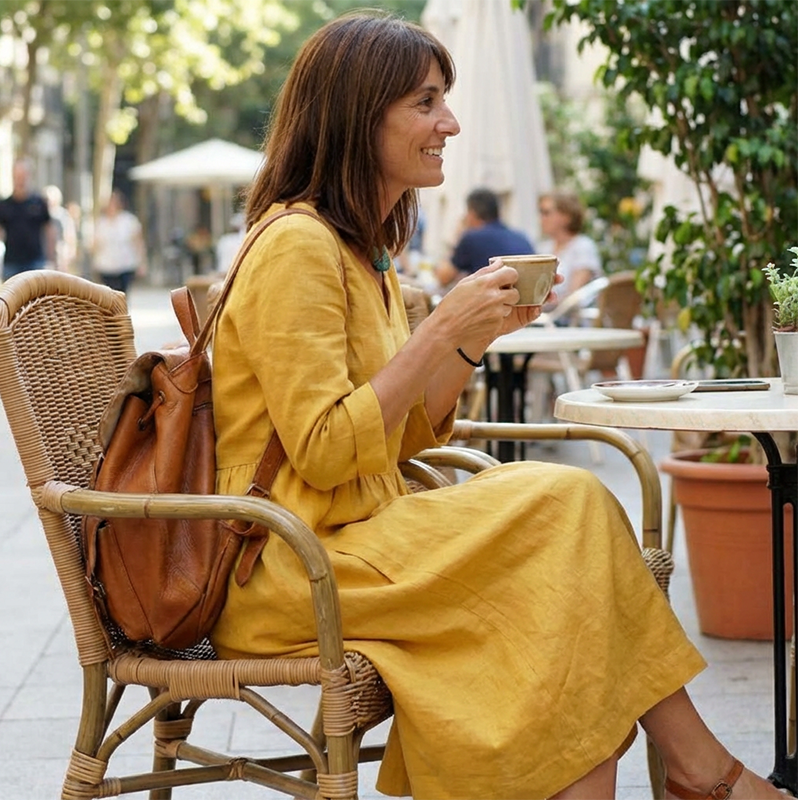 Robe décontractée à col en V et manches 3/4 avec poches | Confortable et élégante | Convient à toutes les saisons