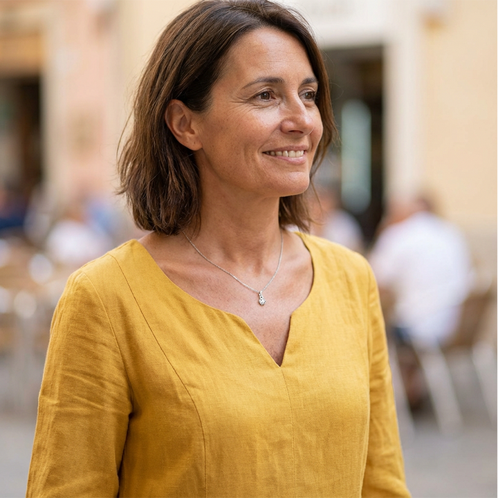 Robe décontractée à col en V et manches 3/4 avec poches | Confortable et élégante | Convient à toutes les saisons
