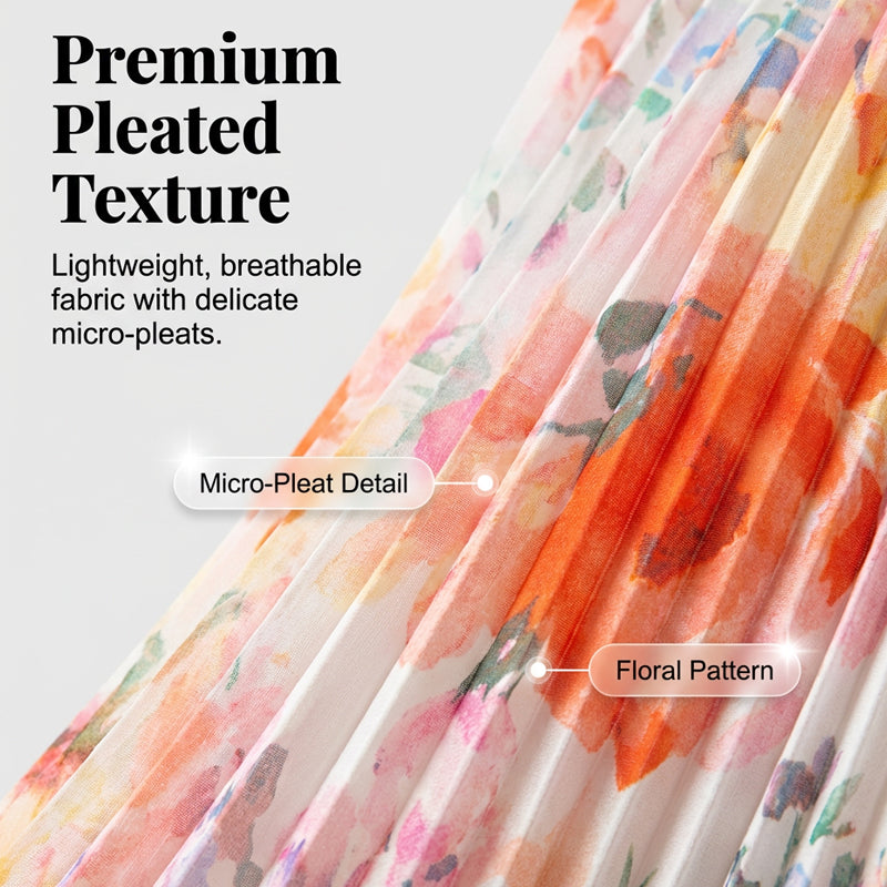Offre spéciale : 56 % de réduction | Robe sans manches plissée à imprimé floral pour femme