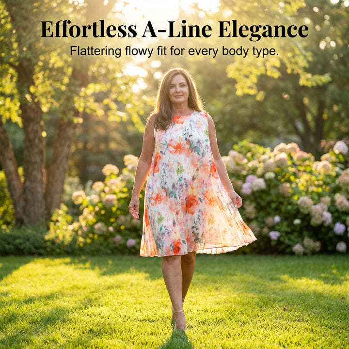 Offre spéciale : 56 % de réduction | Robe sans manches plissée à imprimé floral pour femme