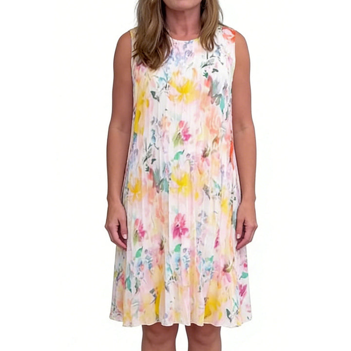 Offre spéciale : 56 % de réduction | Robe sans manches plissée à imprimé floral pour femme