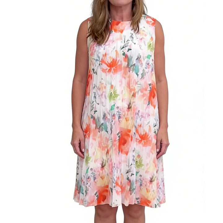 Offre spéciale : 56 % de réduction | Robe sans manches plissée à imprimé floral pour femme